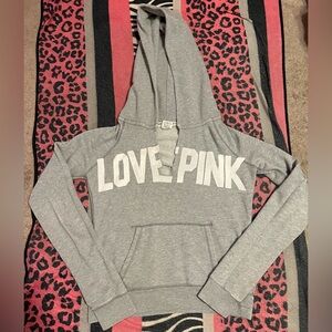 Vintage PINK Victoria's Secret V-neck pullover hoodie